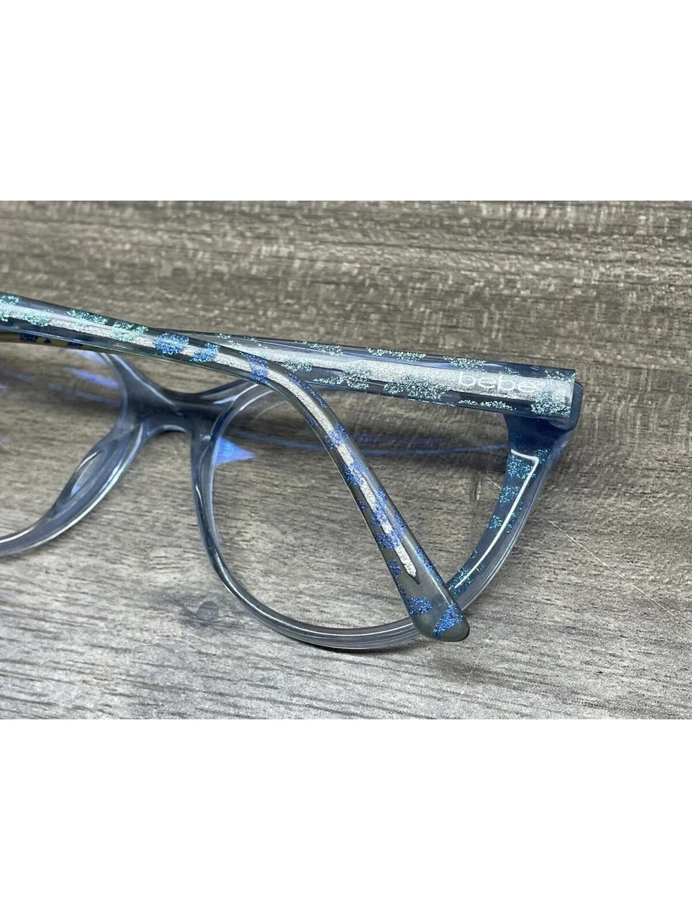BEBE BB5208 (428) BLUE ANIMAL AUTHENTIC EYEGLASSES 52[]17-135 FRAMES ONLY
